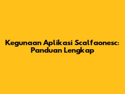 Kegunaan Aplikasi Scalfaonesc: Panduan Lengkap