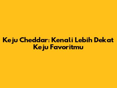 Keju Cheddar: Kenali Lebih Dekat Keju Favoritmu