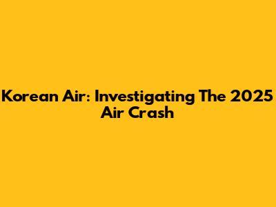 Korean Air: Investigating The 2025 Air Crash