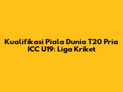 Kualifikasi Piala Dunia T20 Pria ICC U19: Liga Kriket