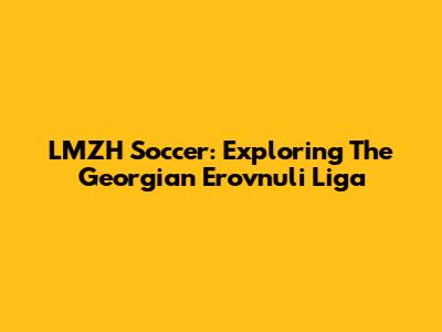 LMZH Soccer: Exploring The Georgian Erovnuli Liga