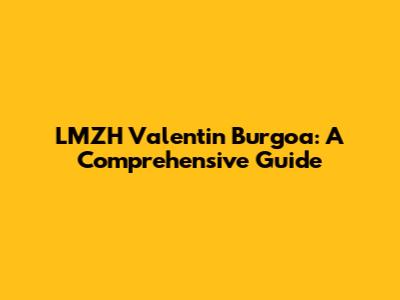 LMZH Valentin Burgoa: A Comprehensive Guide