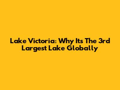 Lake Victoria: Why It's The 3rd Largest Lake Globally