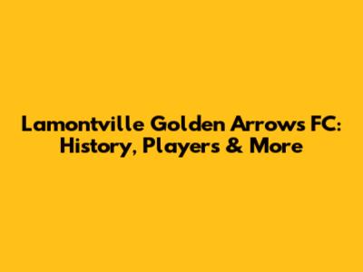 Lamontville Golden Arrows FC: History, Players & More