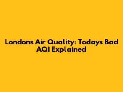 London's Air Quality: Today's Bad AQI Explained