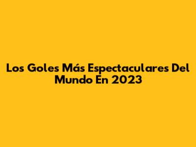 Los Goles Más Espectaculares Del Mundo En 2023
