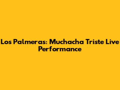 Los Palmeras: Muchacha Triste Live Performance