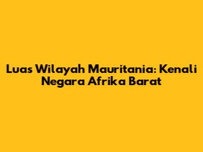 Luas Wilayah Mauritania: Kenali Negara Afrika Barat