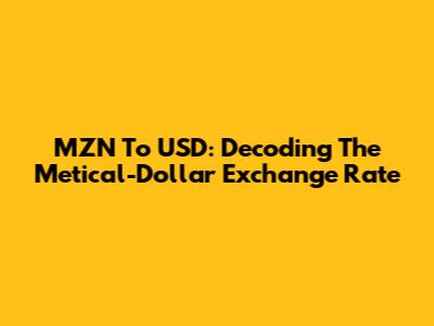 MZN To USD: Decoding The Metical-Dollar Exchange Rate