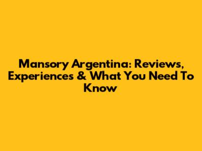 Mansory Argentina: Reviews, Experiences & What You Need To Know