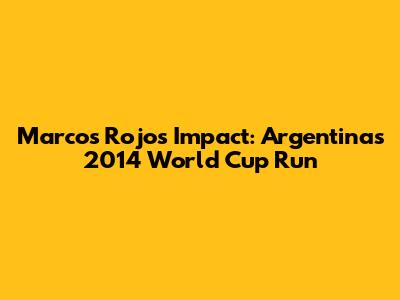 Marcos Rojo's Impact: Argentina's 2014 World Cup Run