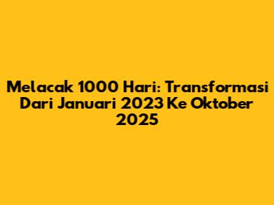 Melacak 1000 Hari: Transformasi Dari Januari 2023 Ke Oktober 2025