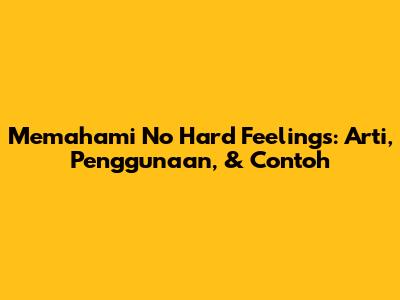 Memahami 'No Hard Feelings': Arti, Penggunaan, & Contoh