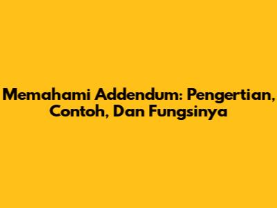 Memahami Addendum: Pengertian, Contoh, Dan Fungsinya