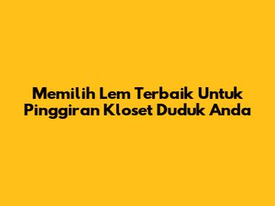 Memilih Lem Terbaik Untuk Pinggiran Kloset Duduk Anda