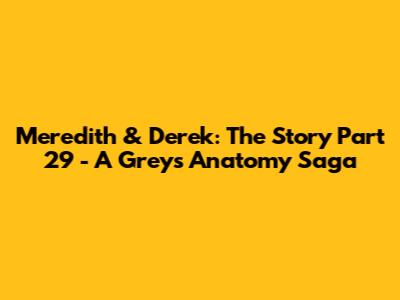Meredith & Derek: The Story Part 29 - A Grey's Anatomy Saga