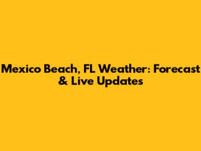 Mexico Beach, FL Weather: Forecast & Live Updates