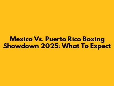 Mexico Vs. Puerto Rico Boxing Showdown 2025: What To Expect
