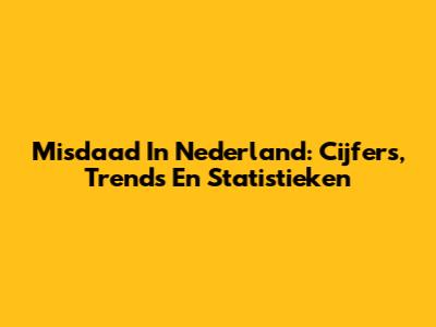 Misdaad In Nederland: Cijfers, Trends En Statistieken