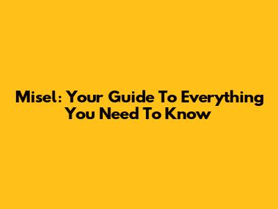 Misel: Your Guide To Everything You Need To Know