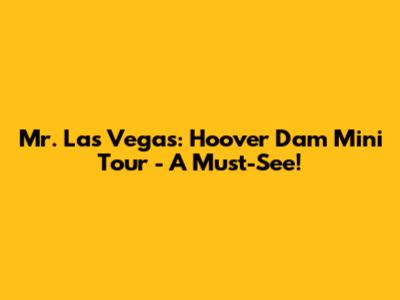 Mr. Las Vegas: Hoover Dam Mini Tour - A Must-See!