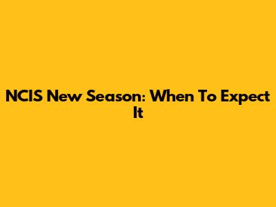 NCIS New Season: When To Expect It