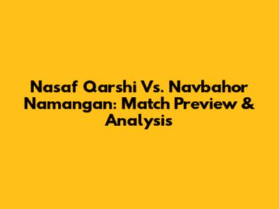 Nasaf Qarshi Vs. Navbahor Namangan: Match Preview & Analysis
