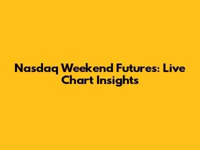 Nasdaq Weekend Futures: Live Chart Insights