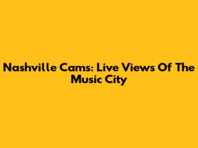 Nashville Cams: Live Views Of The Music City