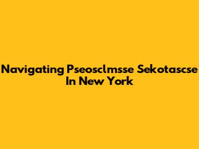 Navigating Pseosclmsse Sekotascse In New York