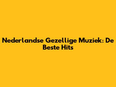 Nederlandse Gezellige Muziek: De Beste Hits