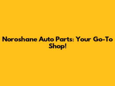 Noroshane Auto Parts: Your Go-To Shop!