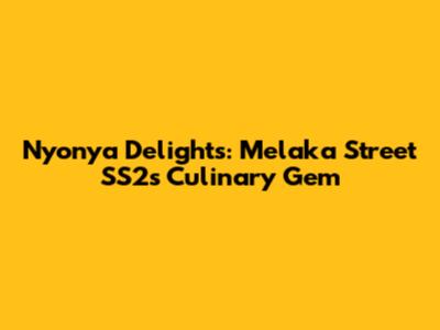 Nyonya Delights: Melaka Street SS2's Culinary Gem
