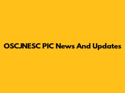 OSCJNESC PIC News And Updates