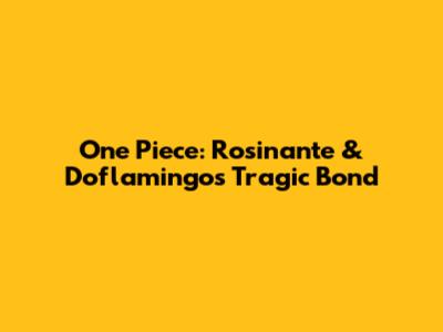 One Piece: Rosinante & Doflamingo's Tragic Bond