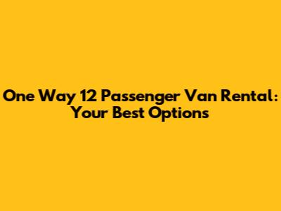 One Way 12 Passenger Van Rental: Your Best Options