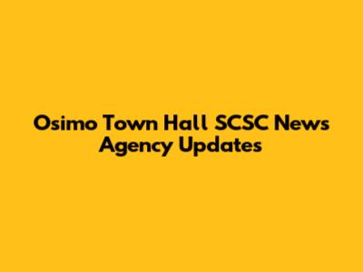 Osimo Town Hall SCSC News Agency Updates