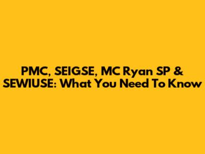 PMC, SEIGSE, MC Ryan SP & SEWIUSE: What You Need To Know