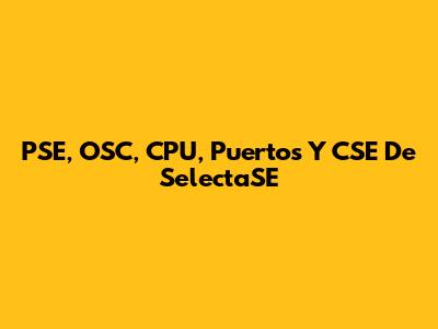 PSE, OSC, CPU, Puertos Y CSE De SelectaSE