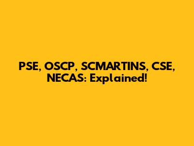 PSE, OSCP, SCMARTINS, CSE, NECAS: Explained!