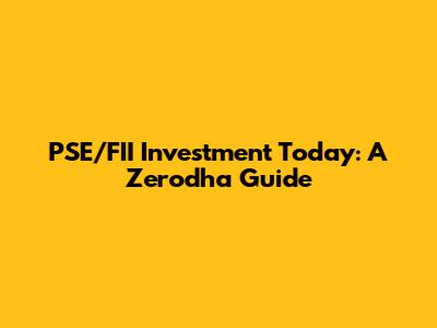 PSE/FII Investment Today: A Zerodha Guide