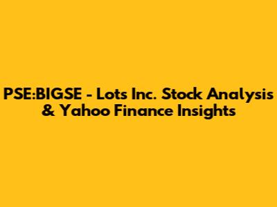 PSE:BIGSE - Lots Inc. Stock Analysis & Yahoo Finance Insights