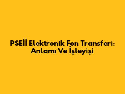 PSEİİ Elektronik Fon Transferi: Anlamı Ve İşleyişi