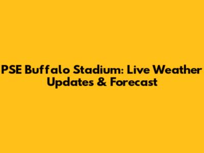 PSE Buffalo Stadium: Live Weather Updates & Forecast