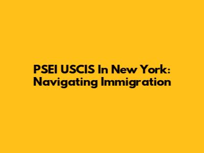 PSEI USCIS In New York: Navigating Immigration