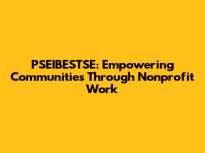 PSEIBESTSE: Empowering Communities Through Nonprofit Work