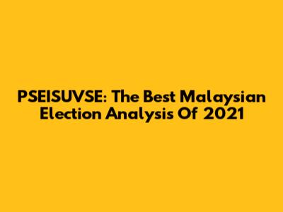 PSEISUVSE: The Best Malaysian Election Analysis Of 2021