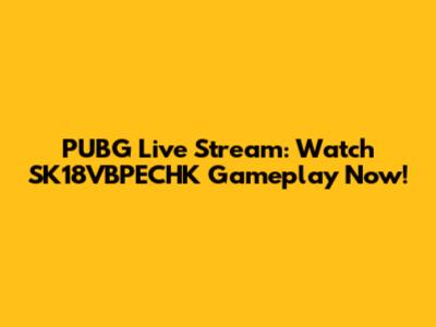 PUBG Live Stream: Watch SK18VBPECHK Gameplay Now!