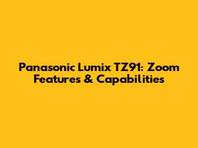 Panasonic Lumix TZ91: Zoom Features & Capabilities