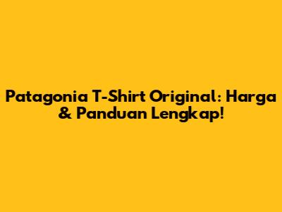 Patagonia T-Shirt Original: Harga & Panduan Lengkap!